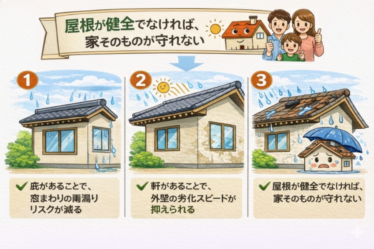 【図解】軒と庇の違いが一目でわかる|千葉・埼玉・茨城地域密着|縁の和リフォーム | 株式会社縁和